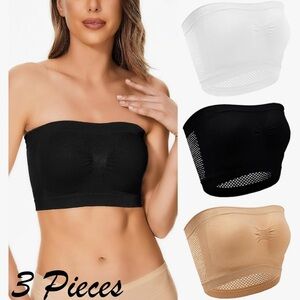 Women's Bandeau Set - Black, White, Tan